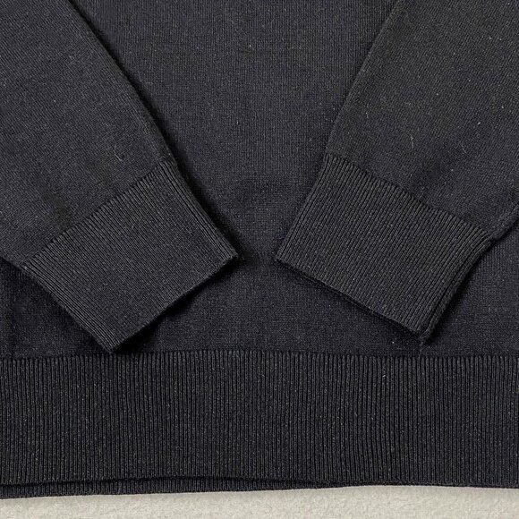 Nautica Crew Neck Sweater Top Mens size Large Black Off White Stripe - Picture 4 of 11